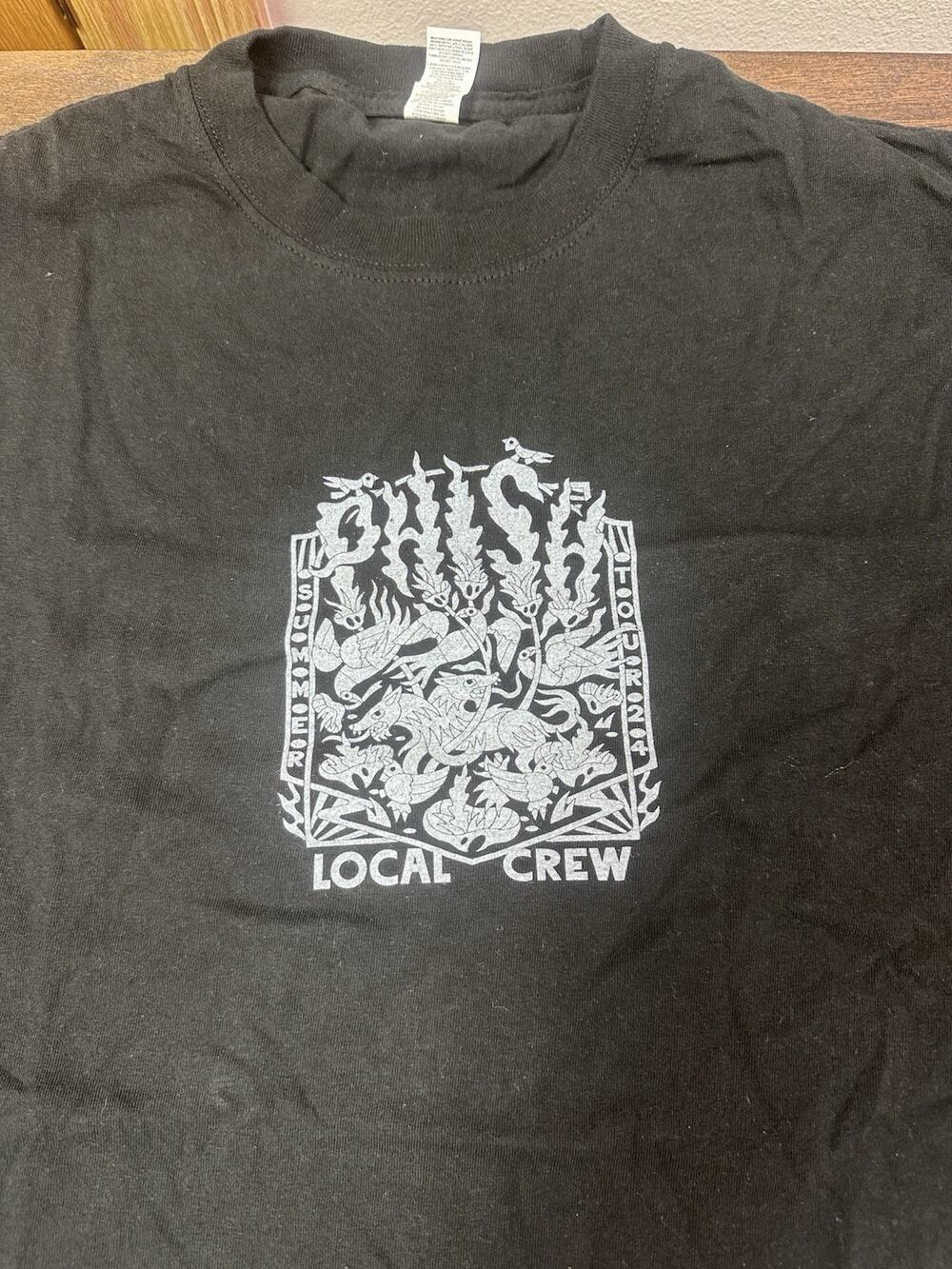 Phish Local Crew T Shirt Large Black Concert Staff Tour Crew Graphic Tee L